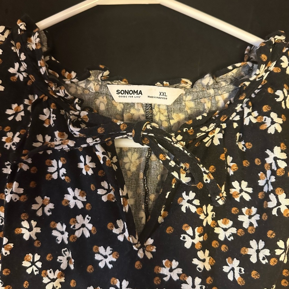 Sonoma Black and White Floral Midi Dress - Picture 5 of 5